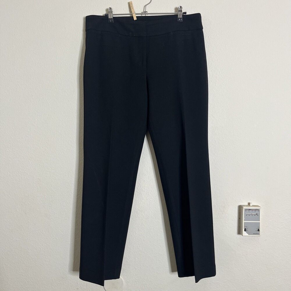 Talbots Women’s 12P Black Straight Leg Signature Chino Dress Career Pants